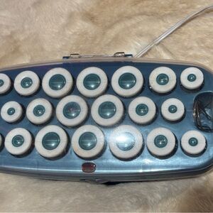 Blue and White Hair Roller Set